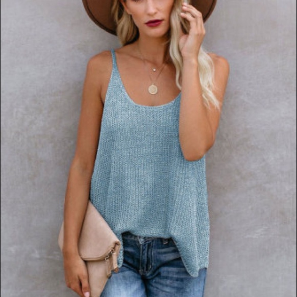 Sky Blue Knit Tank